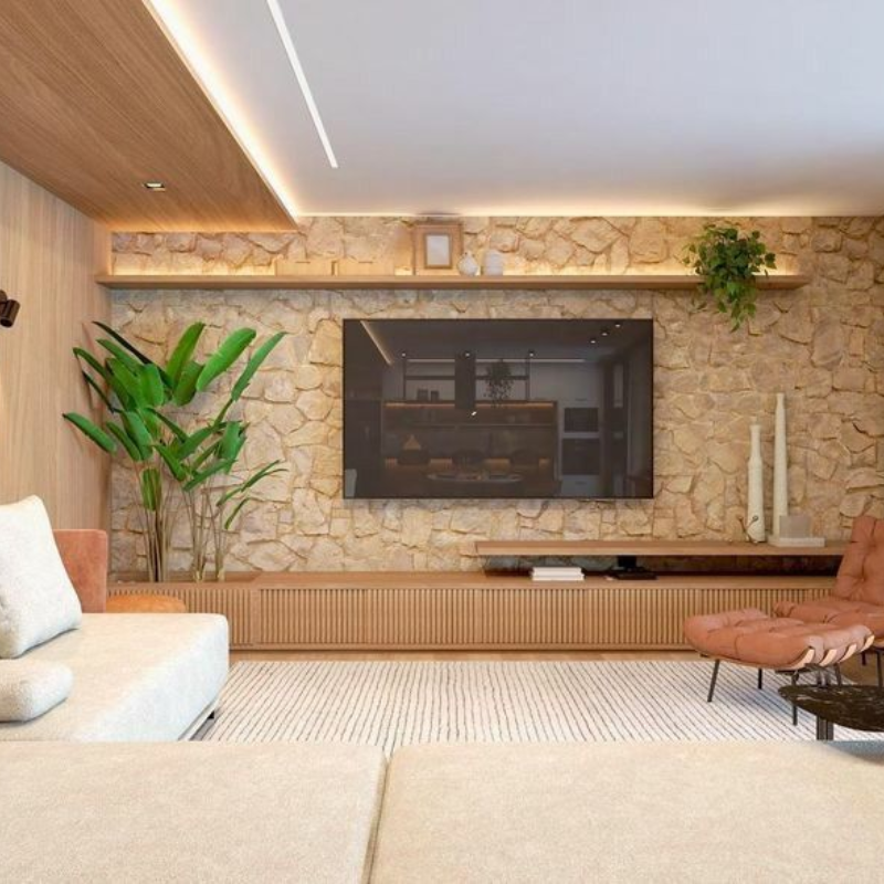 Trang trí nội thất cao cấp với điểm nhấn giả đá cuốn hút