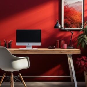 Giấy dán tường Lilycolor K3-353 - Màu đỏ đậm