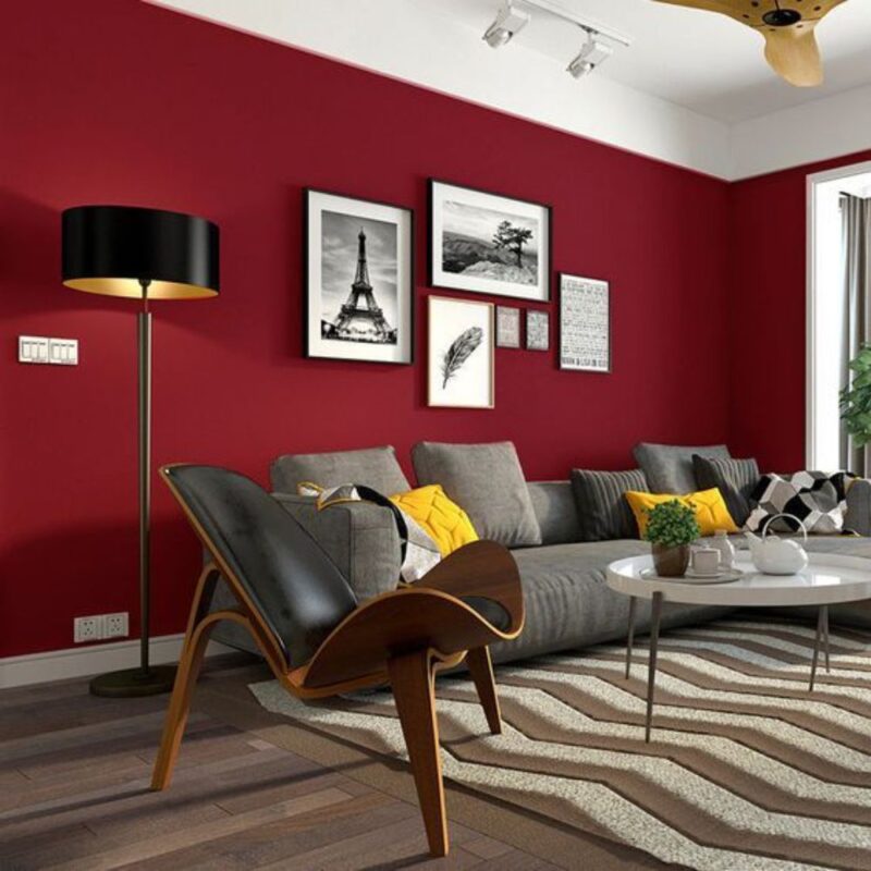 Giấy dán tường Lilycolor K3-353 – Màu đỏ đậm