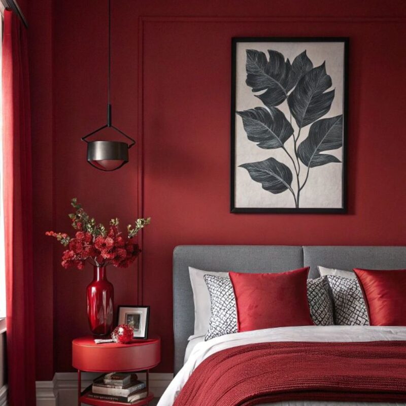 Giấy dán tường Lilycolor K3-353 – Màu đỏ đậm
