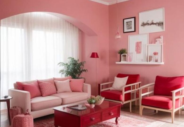 Giấy dán tường hồng đậm