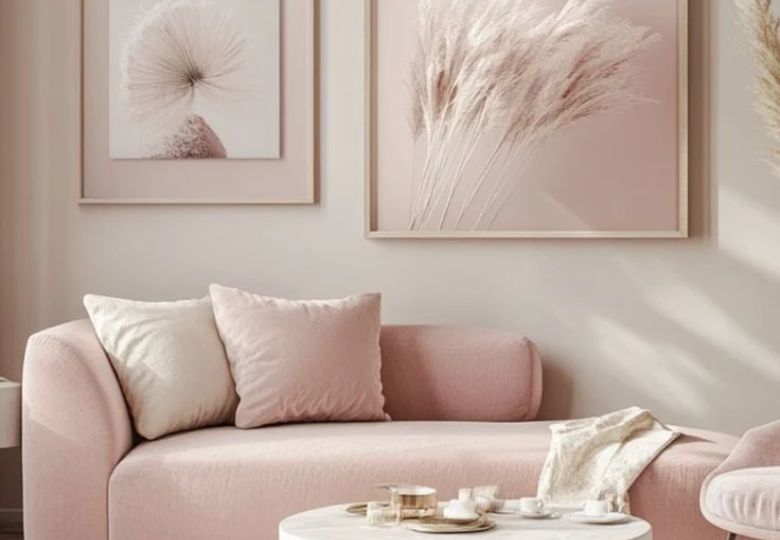 Mẫu giấy dán tường tông hồng phấn