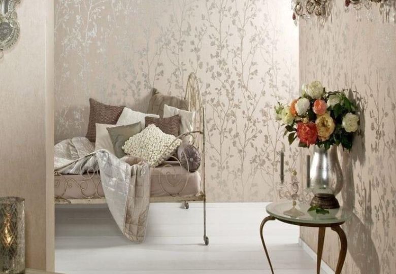 Giấy dán tường màu trắng bóng