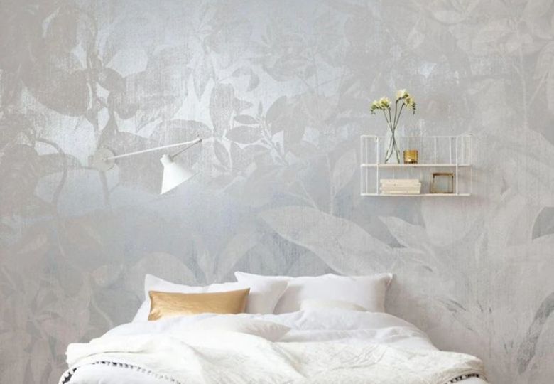 Giấy dán tường màu trắng bóng