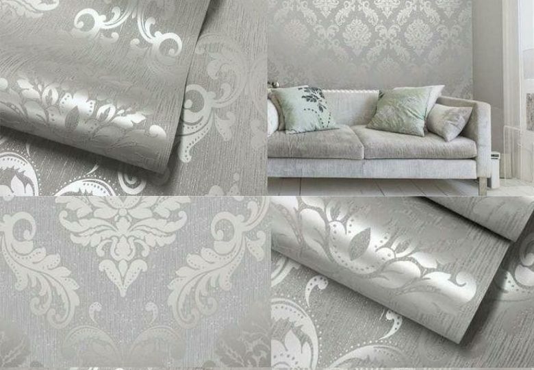 Giấy dán tường màu trắng bóng