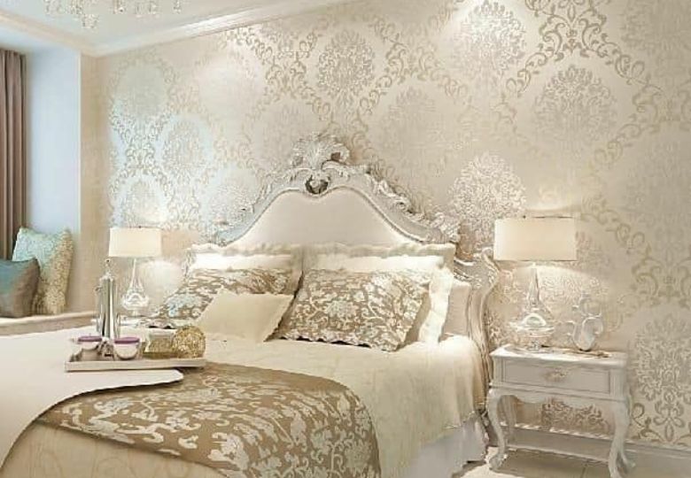 Giấy dán tường màu trắng bóng