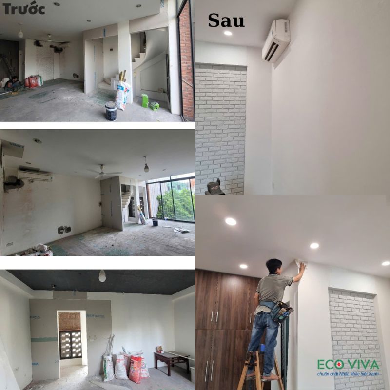 Thi công giấy dán tường phòng ngủ