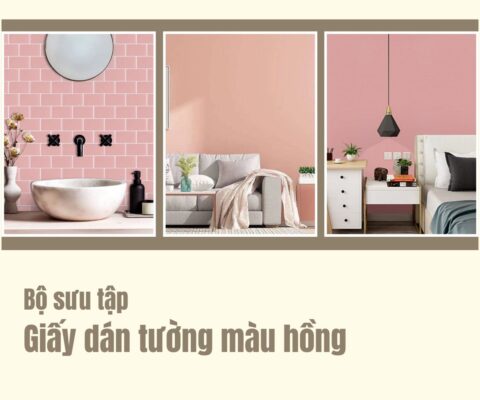 Mẫu giấy dán tường màu hồng