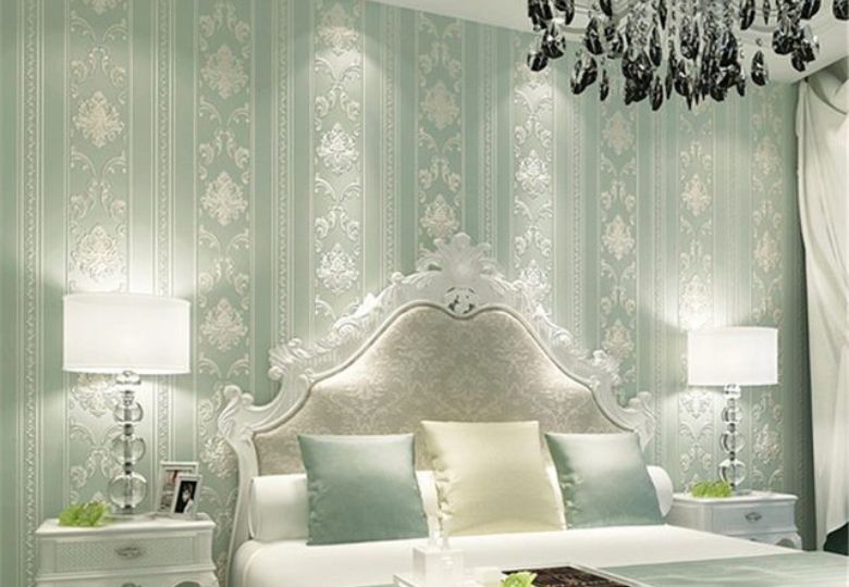 Mẫu giấy dán tường tân cổ điển đẹp, tinh tế cho phòng ngủ cao cấp