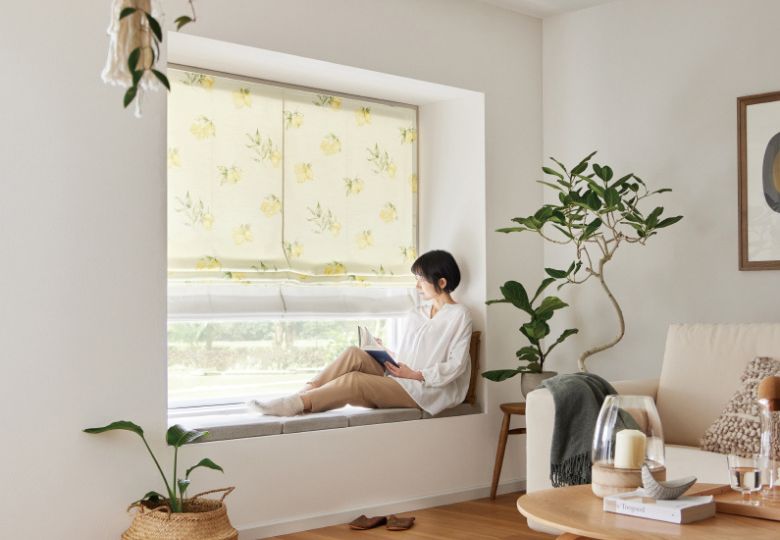 Rèm Roman vải bố giúp che nắng hiệu quả và giữ thẩm mỹ hiện đại