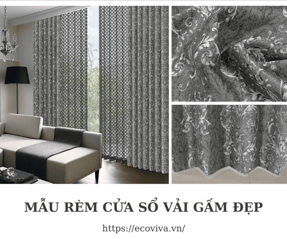 Mẫu rèm cửa sổ vải gấm đẹp