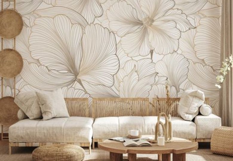 Giấy dán tường 3D tạo chiều sâu cho không gian chung cư