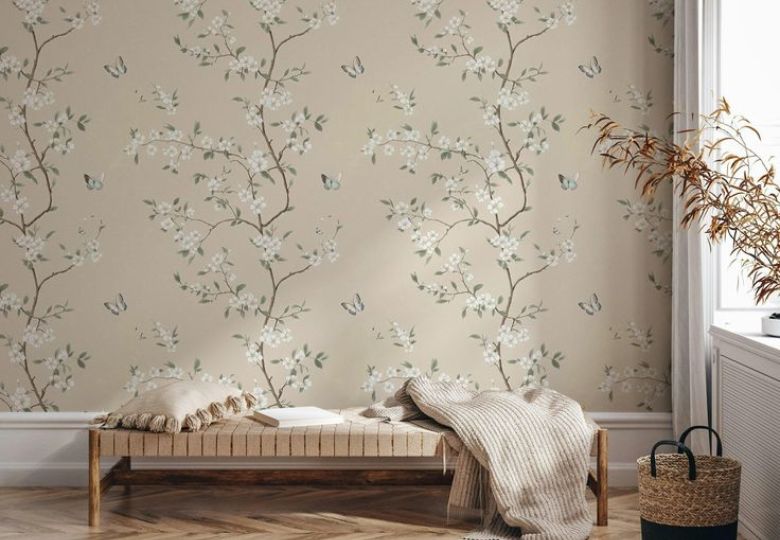 Mẫu giấy dán tường hoa văn tinh tế cho căn hộ hiện đại