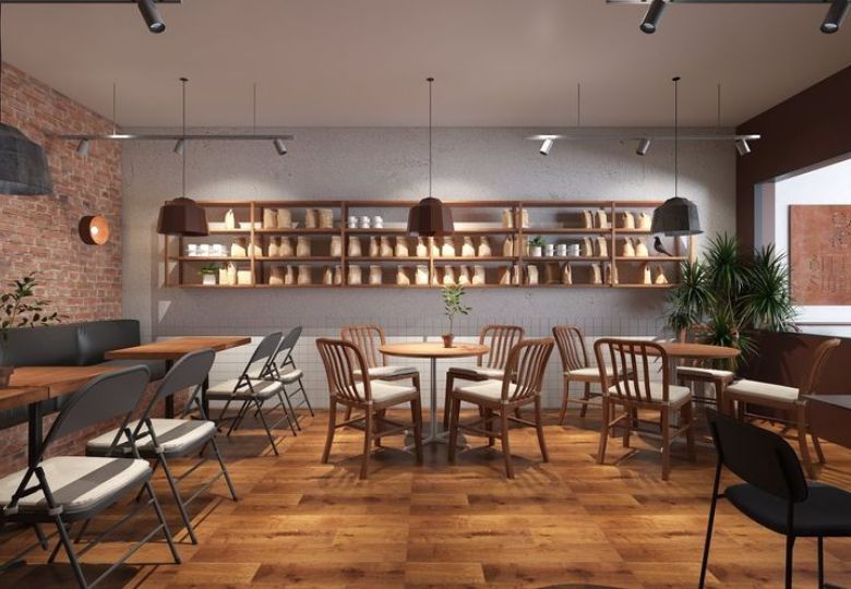 Giấy dán tường quán cafe