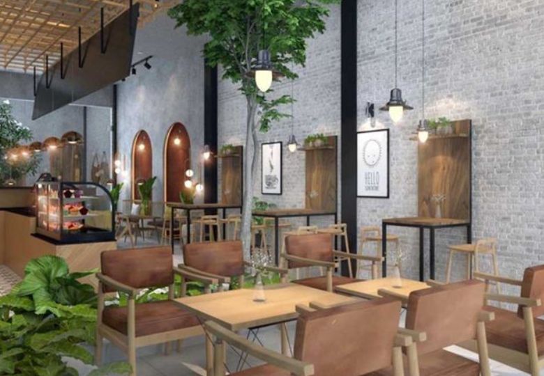 Giấy dán tường quán cafe