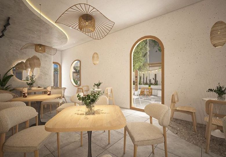 Giấy dán tường quán cafe