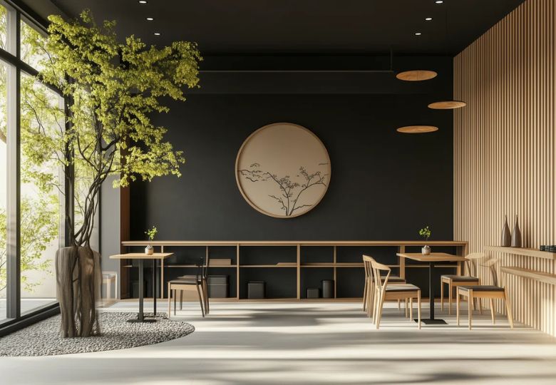 Giấy dán tường quán cafe