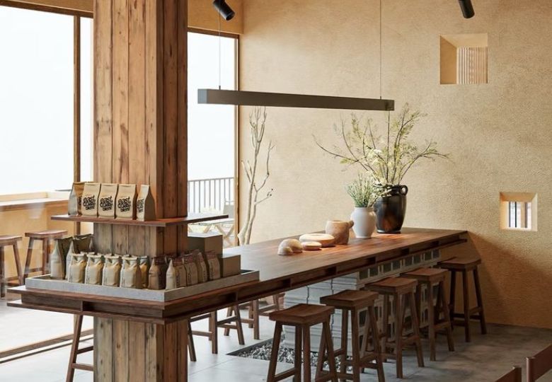 Giấy dán tường quán cafe