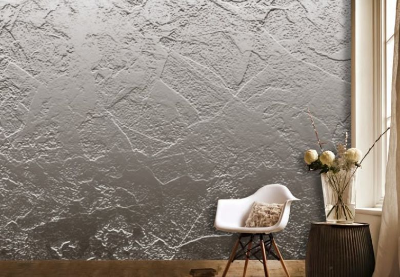 Họa tiết vân đá trên giấy dán giúp căn hộ trở nên hiện đại và tinh tế hơn