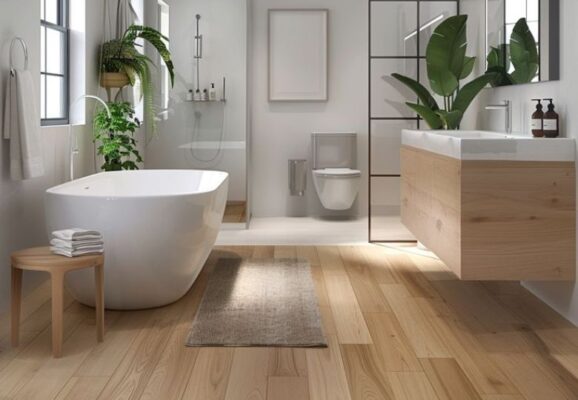 Sàn nhựa cho nhà tắm, nhà vệ sinh cao cấp chống thấm, chống trơn trượt