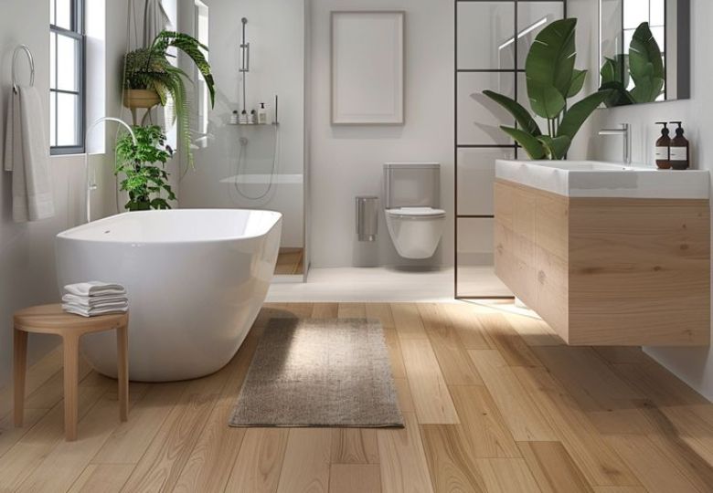 Sàn nhựa cho nhà tắm, nhà vệ sinh cao cấp chống thấm, chống trơn trượt