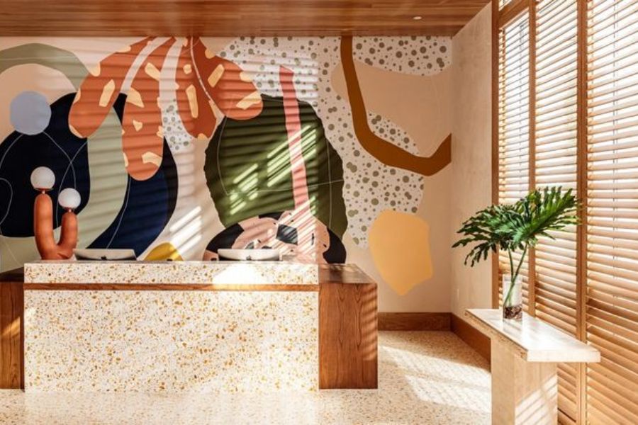 Tranh dán tường sảnh khách sạn