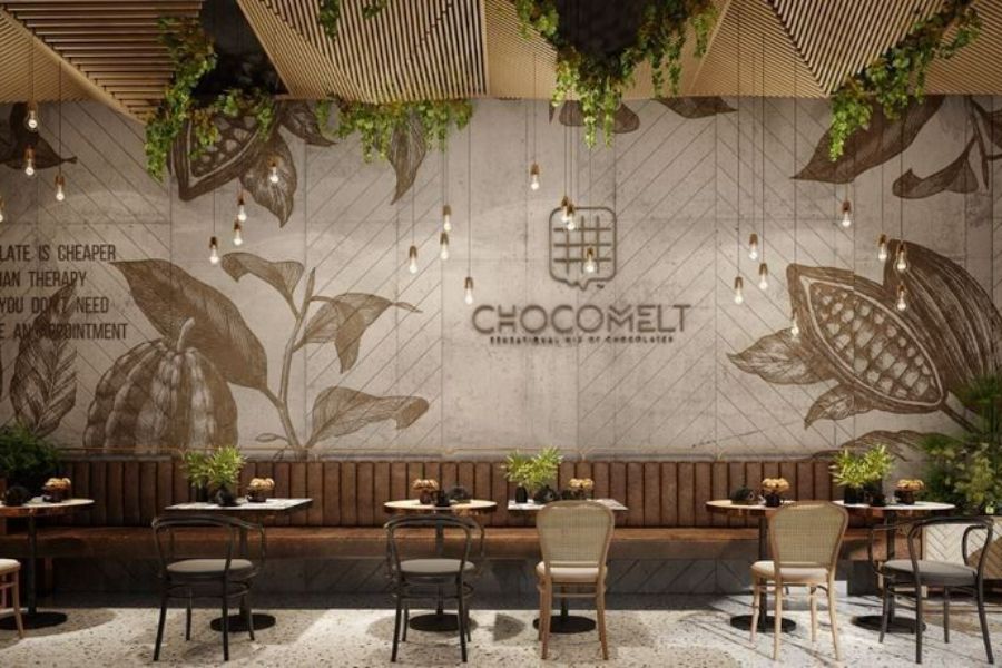 Tranh dán tường nghệ thuật cho quán cafe