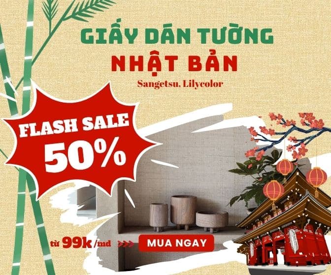 Sale sập sàn giấy dán tường Nhật Bản