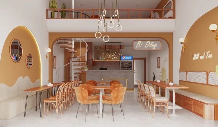 Giấy dán tường trang trí quán trà sữa