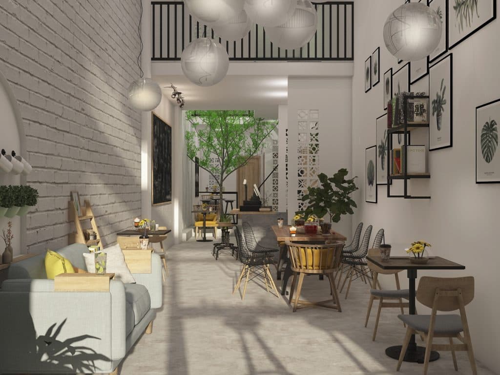 Giấy dán tường trang trí quán trà sữa