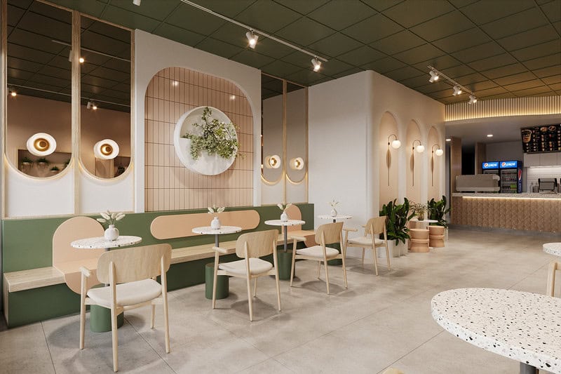 Giấy dán tường trang trí quán trà sữa