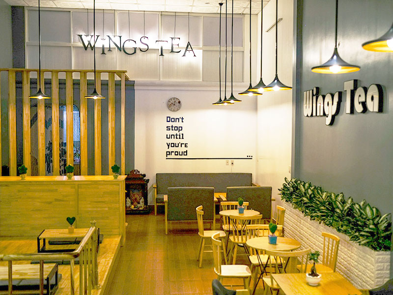 Giấy dán tường trang trí quán trà sữa