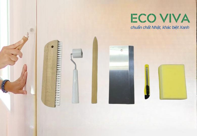 Chuẩn bị dụng cụ thi công giấy dán tường