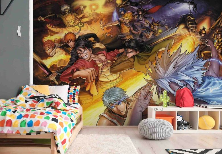 Giấy dán tường phòng ngủ bé trai nổi bật, sinh động