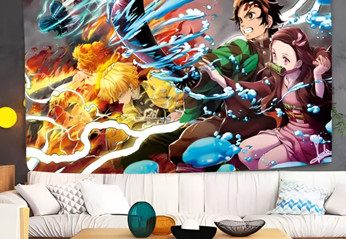 Mẫu tranh dán tường anime nổi bật với cảnh nền từ bộ phim nổi tiếng