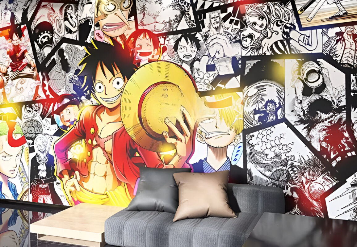 Giấy dán tường One Piece tái hiện những cuộc phiêu lưu của băng Mũ Rơm