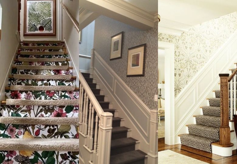 Mẫu giấy dán tường cầu thang đẹp