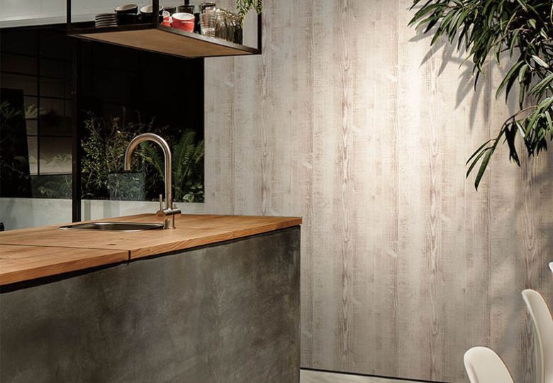 giấy dán tường giả gỗ trắng