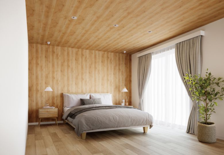Giấy dán trần nhà giả gỗ