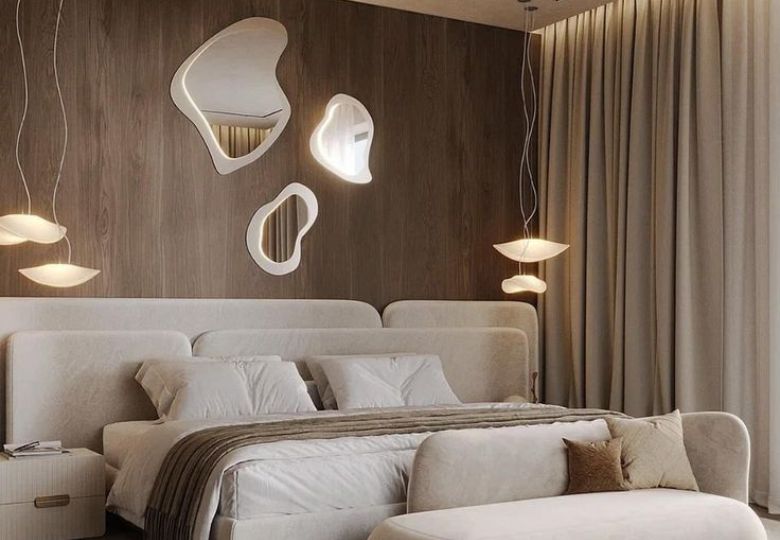 Giấy dán tường giả gỗ 3D cho phòng ngủ vợ chồng sắp cưới