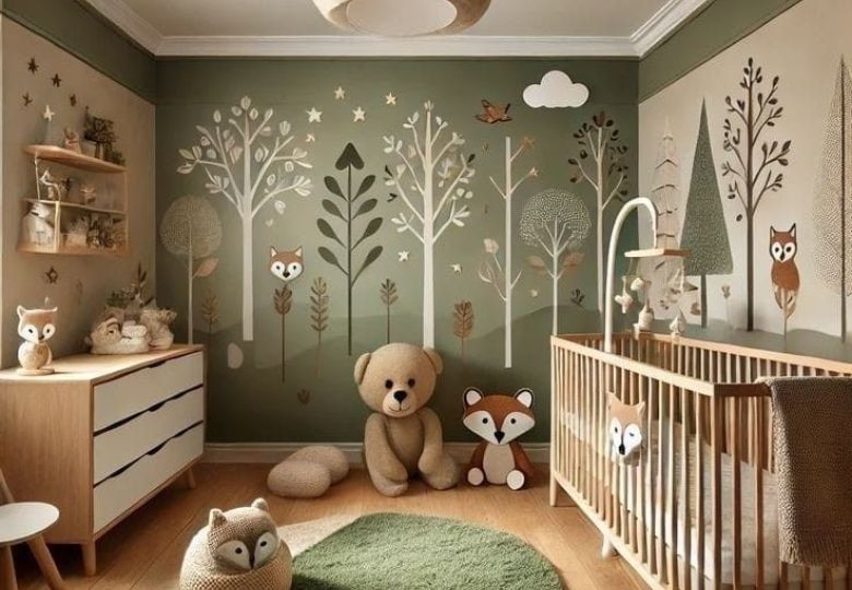 Giấy dán tường cây cỏ phong cách Scandinavian, hài hòa và tinh tế