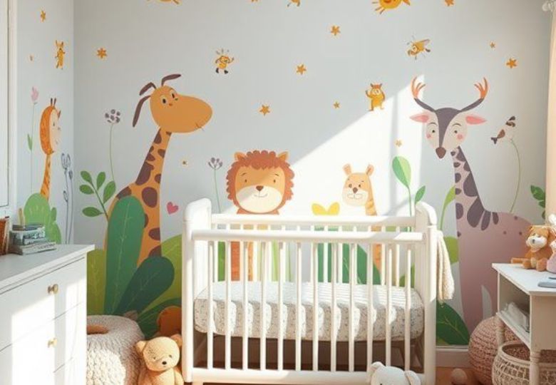 Giấy dán tường phòng em bé đẹp