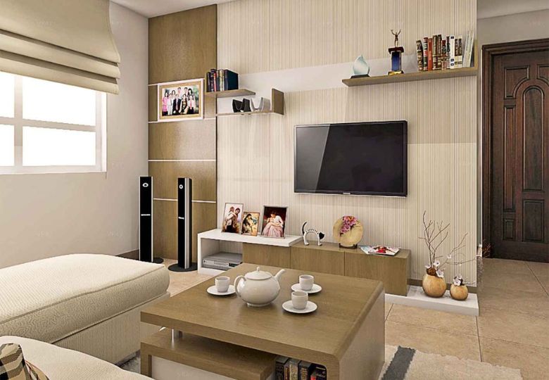 Giấy dán tường kẻ sọc phòng khách