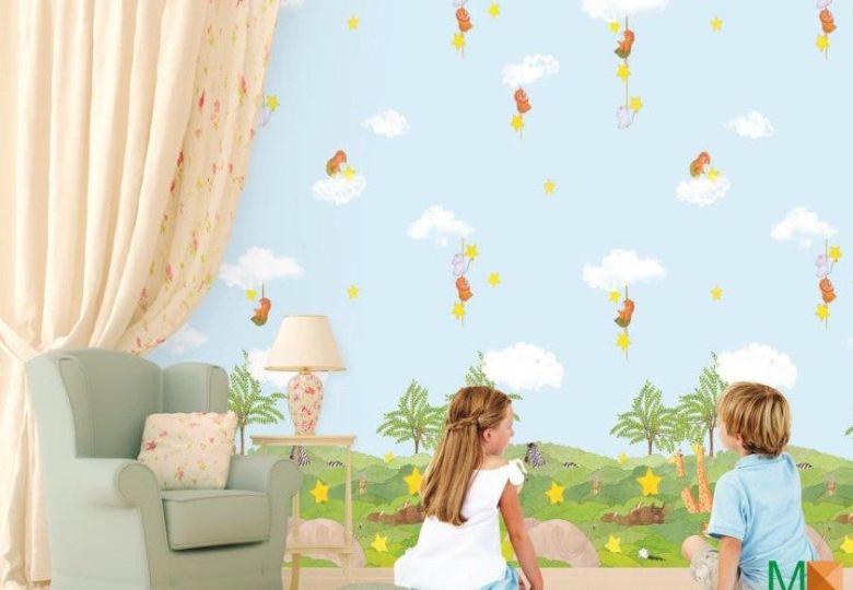 Giấy dán tường phòng ngủ cho bé gái