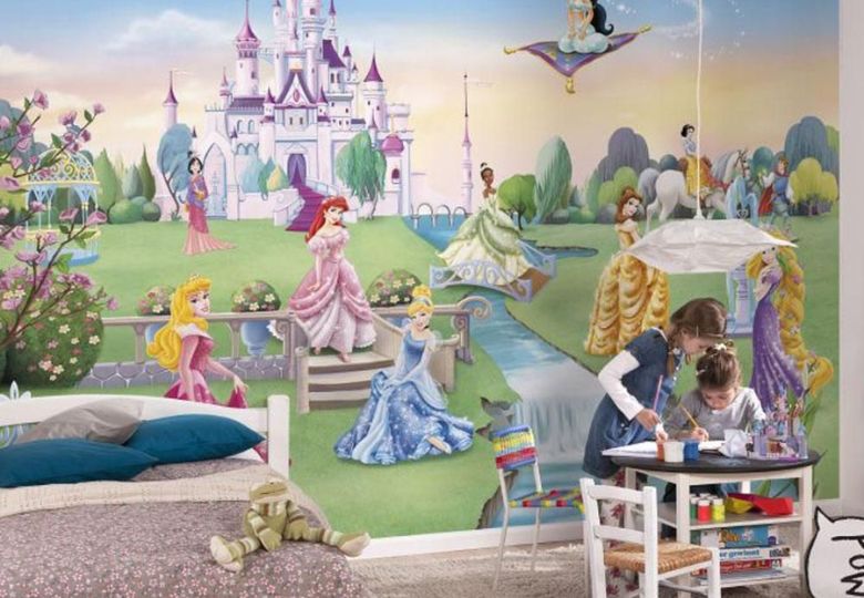 Mẫu giấy dán tường công chúa lộng lẫy, mang đến thế giới mộng mơ cho bé yêu