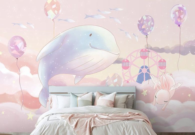 Giấy dán tường phòng ngủ bé gái