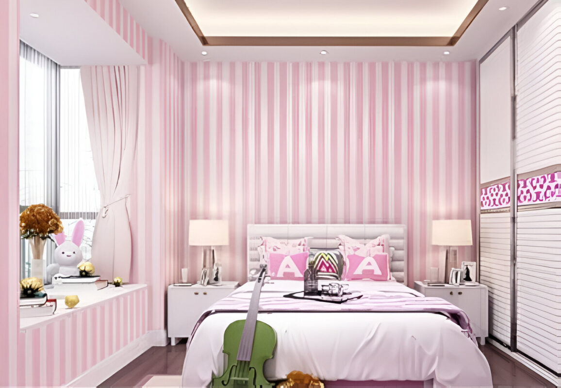 Giấy dán tường phòng ngủ bé gái