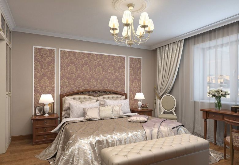 Giấy dán tường phòng ngủ họa tiết hoa văn cổ điển
