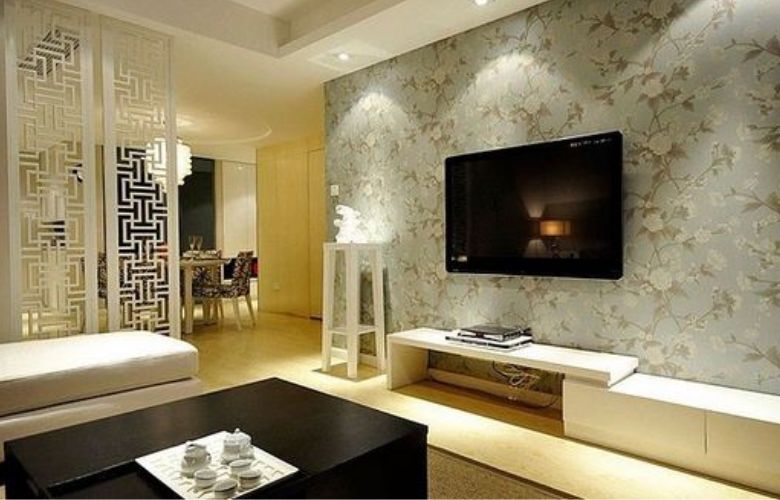 Giấy dán tường hoa văn đẹp, uốn lượn mềm mại