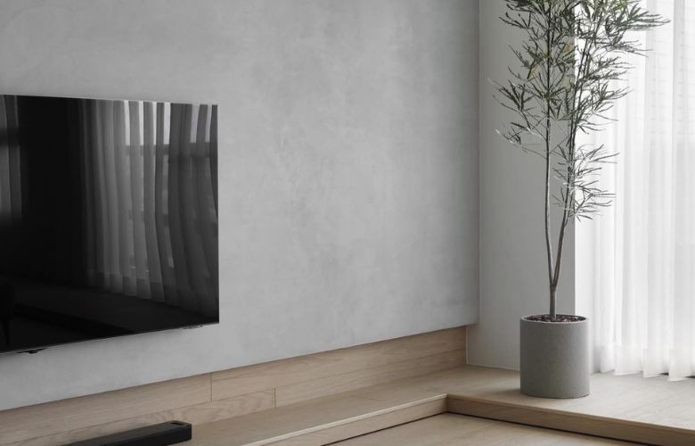 Hiệu ứng bê tông lạnh, đơn giản nhưng đầy tinh tế trên nền giấy dán tường